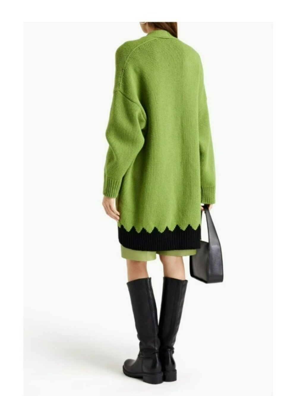Missoni $795 Green Knit Geometric Long Length Cardigan Sweater Medium NWT - Picture 2 of 9